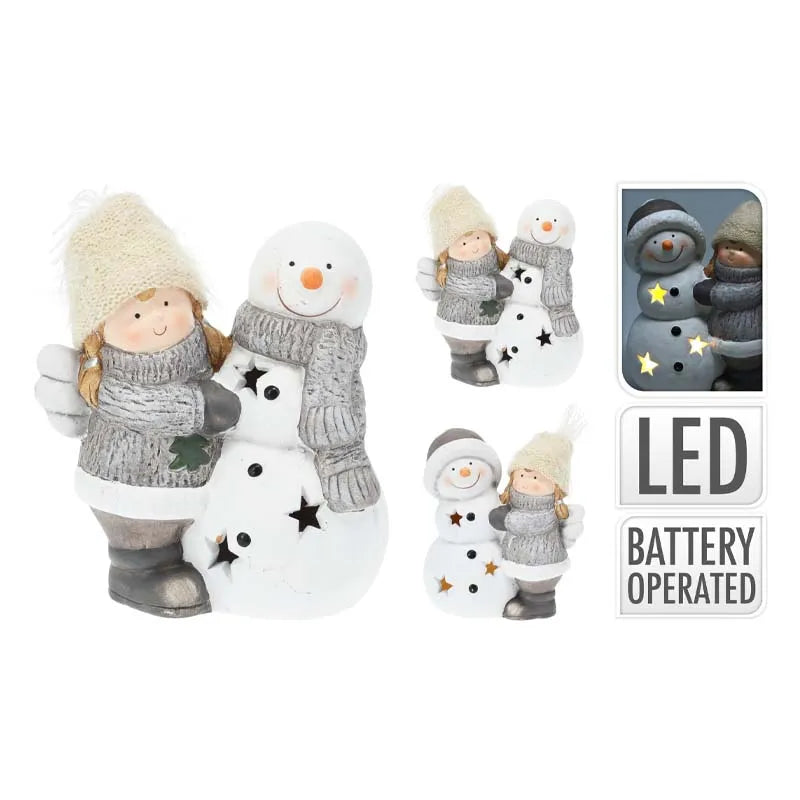 Apf649470 Angel With Snoman LED 17Cm X6***Ds (Pack of 6)