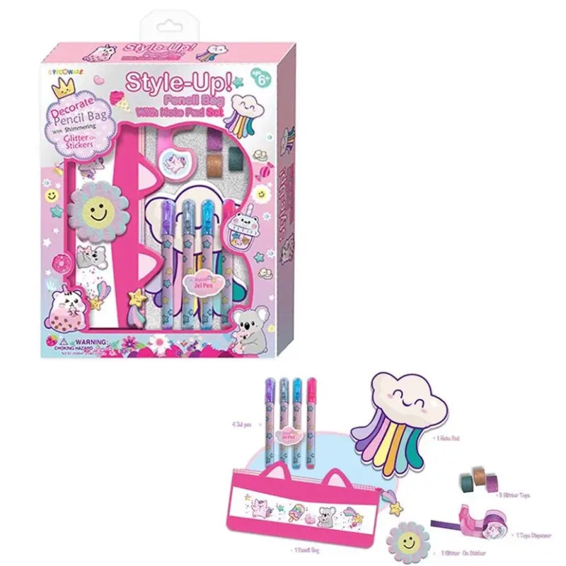 210Kl Style Up Pencil Case & Note Pad Set (Pack of 6)