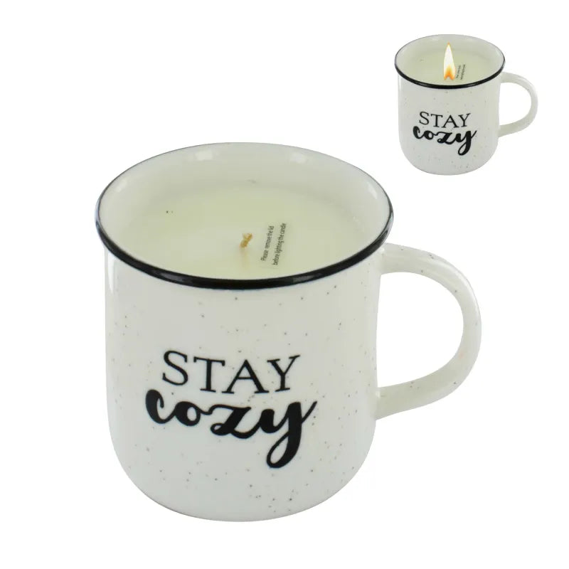 Candle Coffe Mug Stay Cozy 13Oz X4 (Pack of 4)