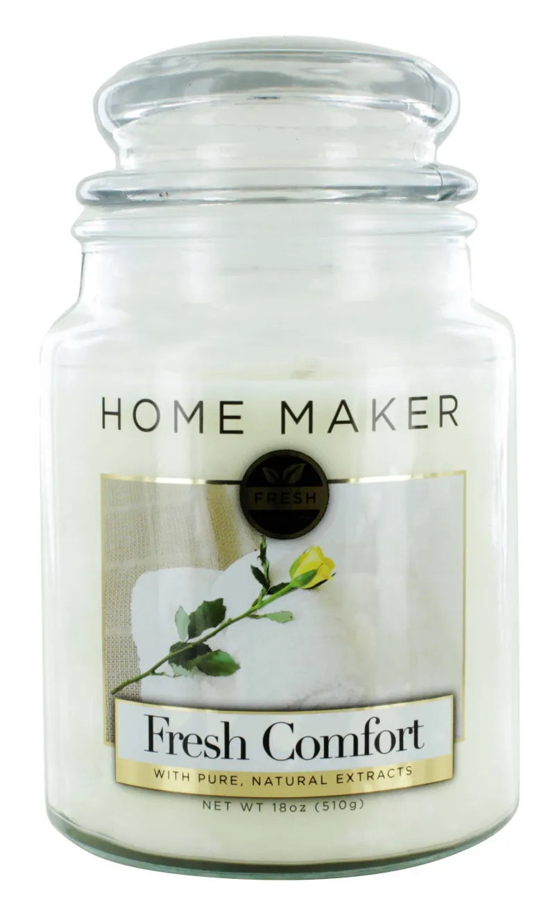 Home Maker 18Oz Glass Candle Fresh Comfort X6 (Pack of 6)