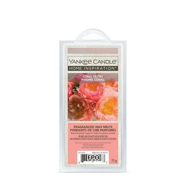 Yankee Wax Melts 75G Coral Peony (Pack of 6)