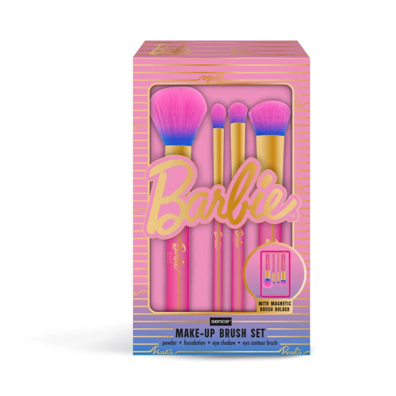 2040996 Barbie 4Pce Cosmetic Brush Set X6 (Pack of 8)