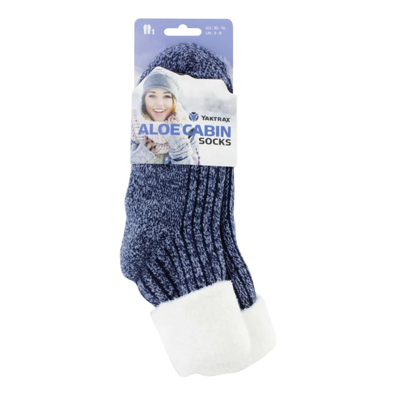 Yaktrax Cabin Socks Blue/White (Pack of 6)