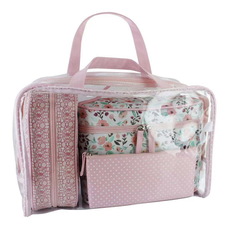 Pink 4Pce Toilet Bag Set (Pack of 3)