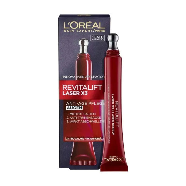 Loreal Revitalift Laser X 3 Eye Care Triple Action 15ML (Pack of 3)