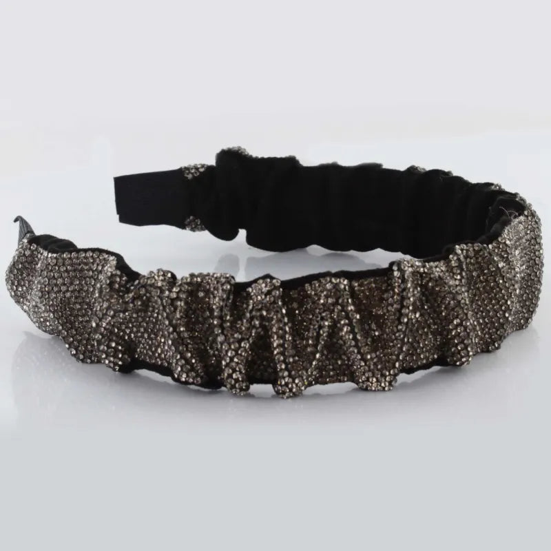 Champagne Crystal Ruffled H/Band (Pack of 6)