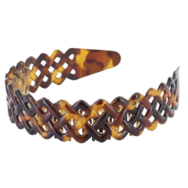 Lattice Nylon H/Band Blk/Tort (Pack of 3)