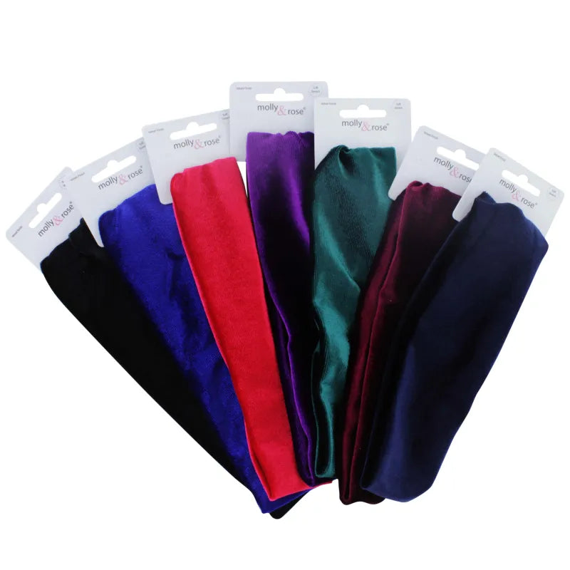 Coloured Velvet Kylie Band (Pack of 6)