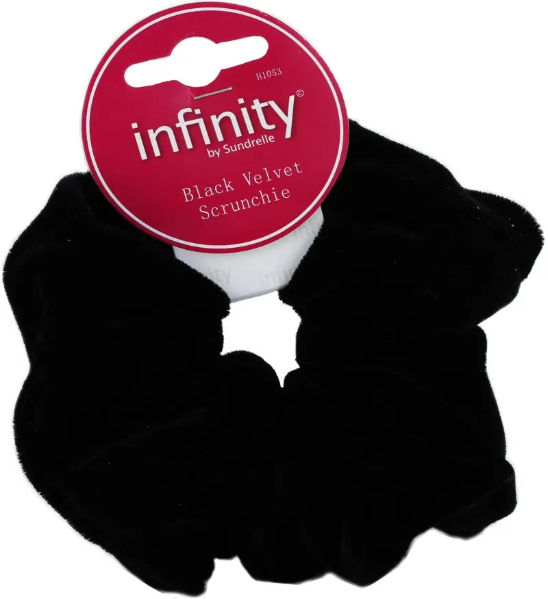 Infinity Black Velvet Scrunchy (Pack of 6)