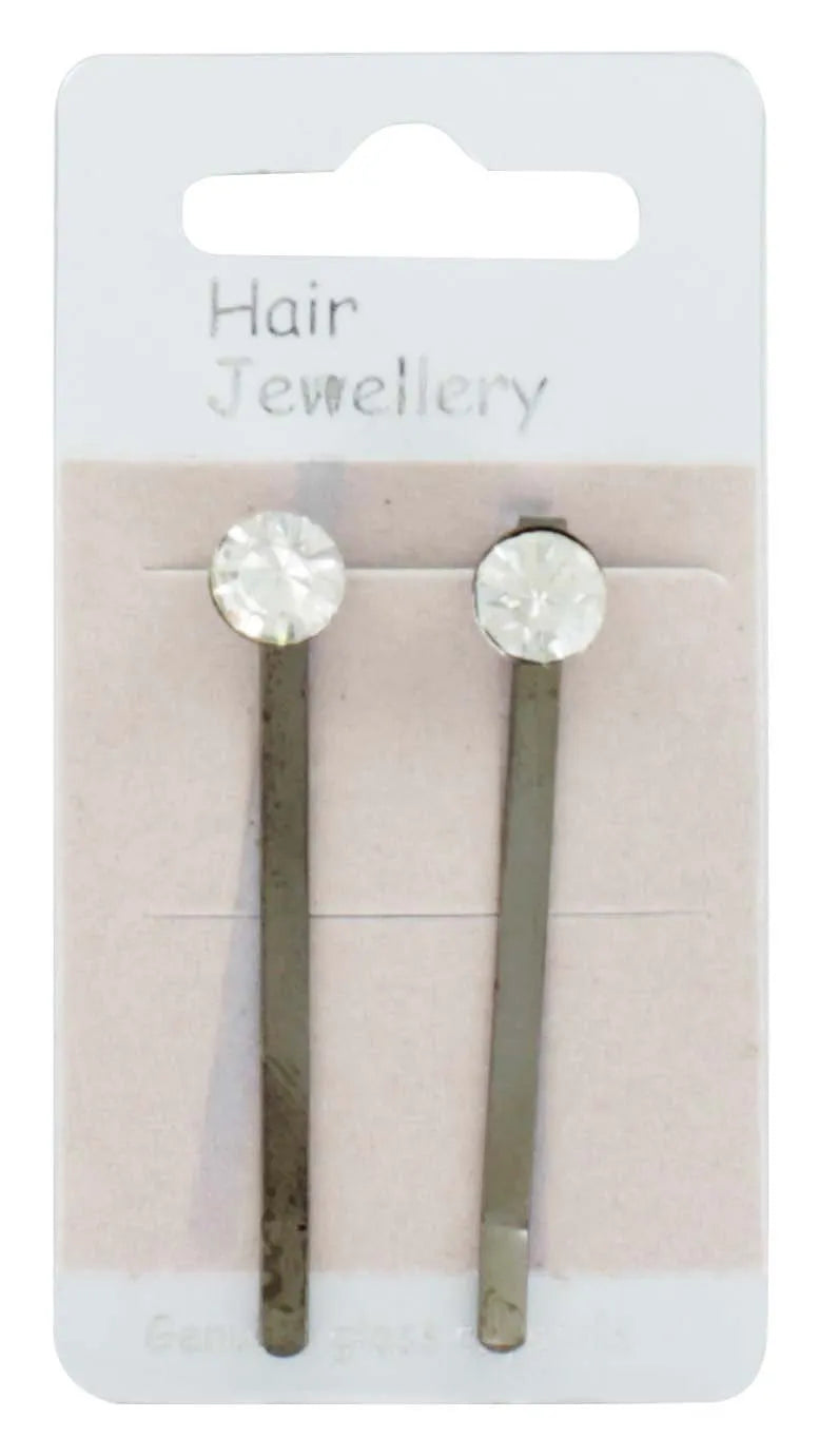 7826 Glass Crystal Bobby Clips 2S (Pack of 6)