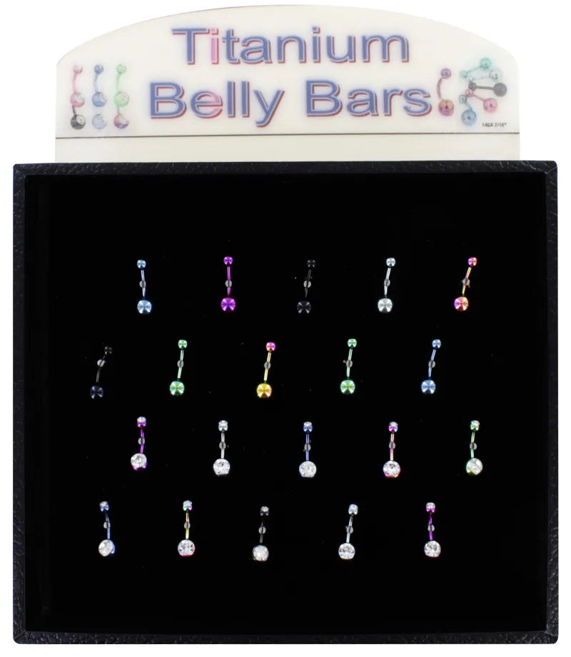 Belly Bars Titanium Surgical Disp X20 (Pack of 20)