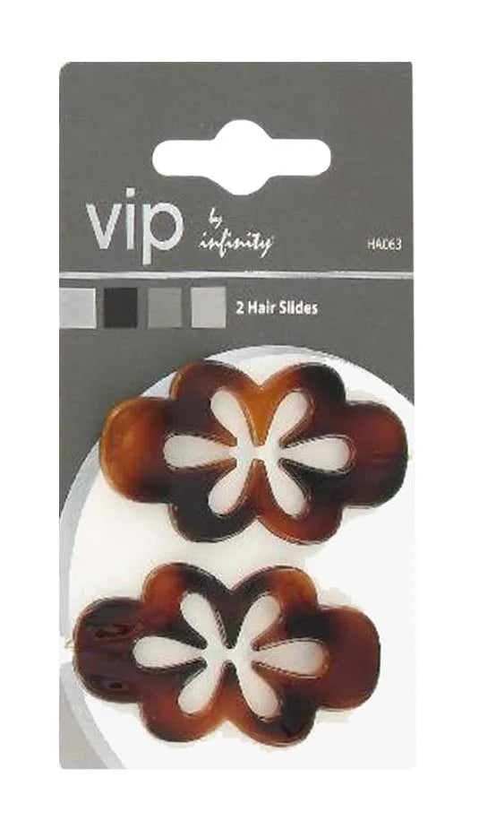 VIP 2 Tortoise Hair Slides (Pack of 6)
