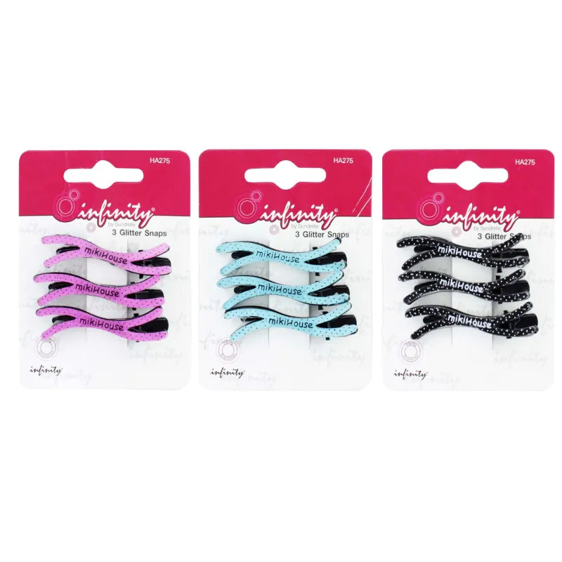 Infinity 3 Glitter Clips (Pack of 6)