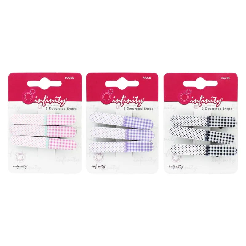 Infinity 3 Gingham Clips (Pack of 6)