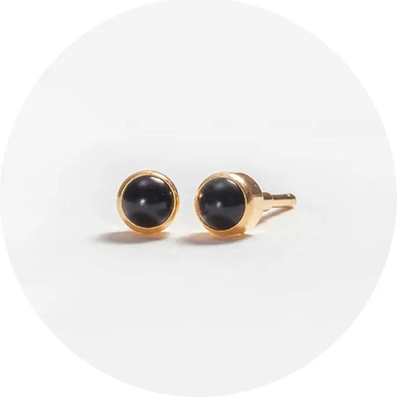 System 2000 Ear Studs Onyx X12 (Pack of 12)