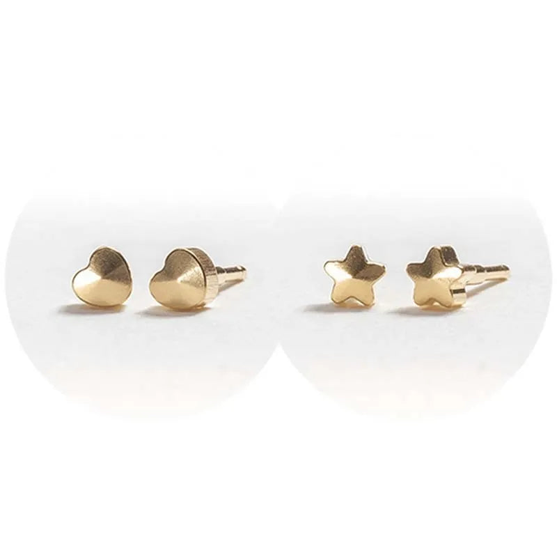 System 2000 Ear Studs Gold Stars & Hearts X 12 (Pack of 12)