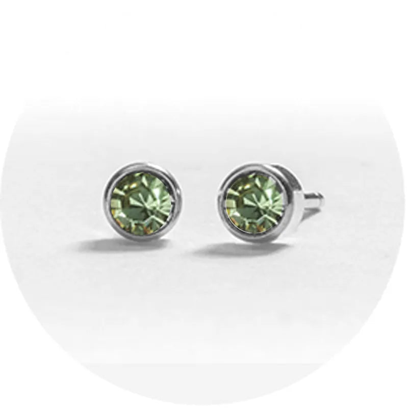 System 2000 Ear Studs August Silver X 12 (Pack of 12)