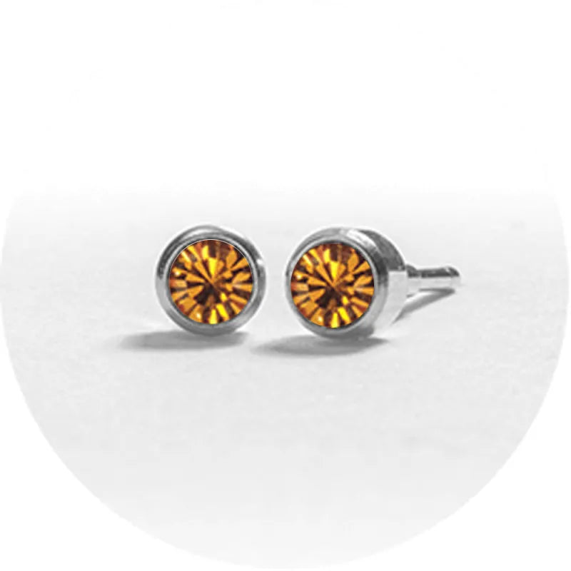 System 2000 Ear Studs November Silver X 12 (Pack of 12)