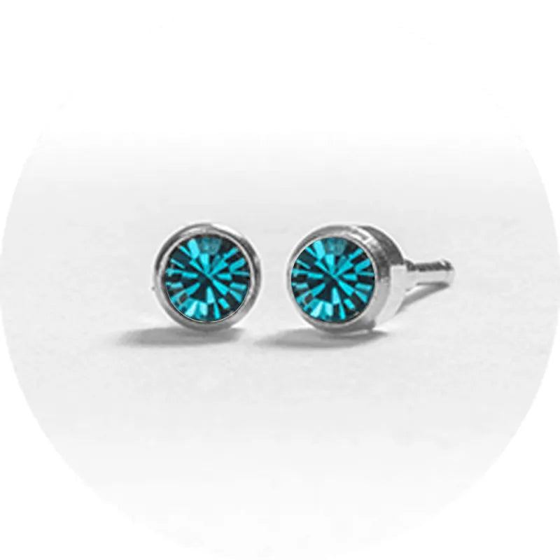 System 2000 Ear Studs December Silver X 12 (Pack of 12)