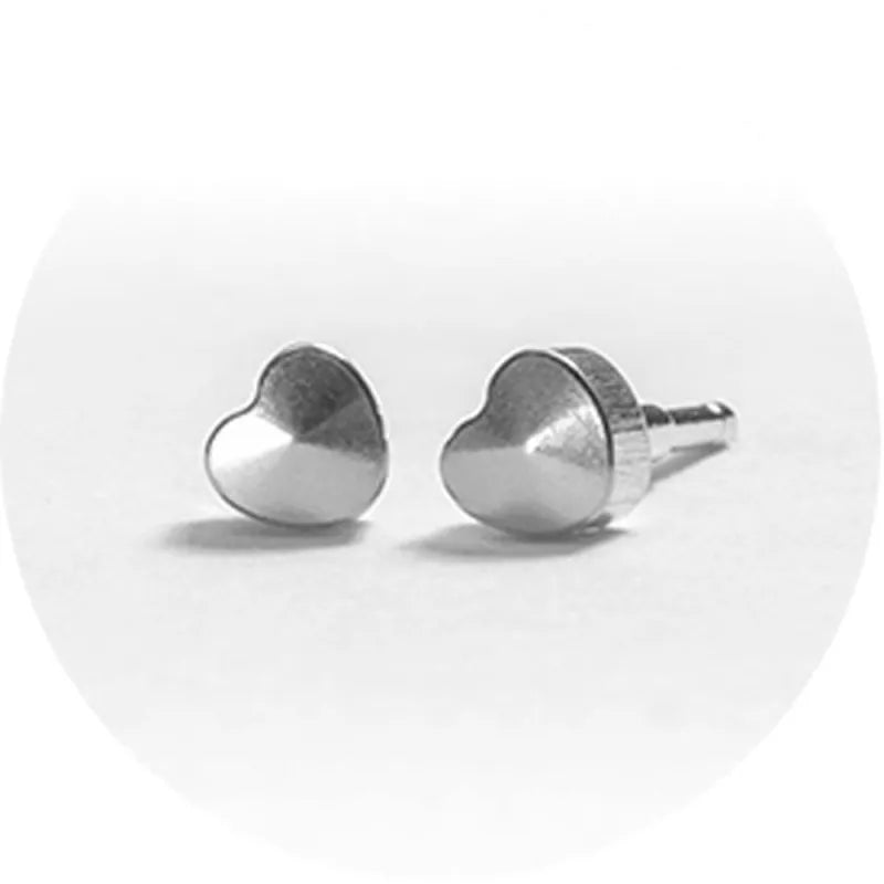 System 2000 Ear Studs Hearts Silver X 12 (Pack of 12)