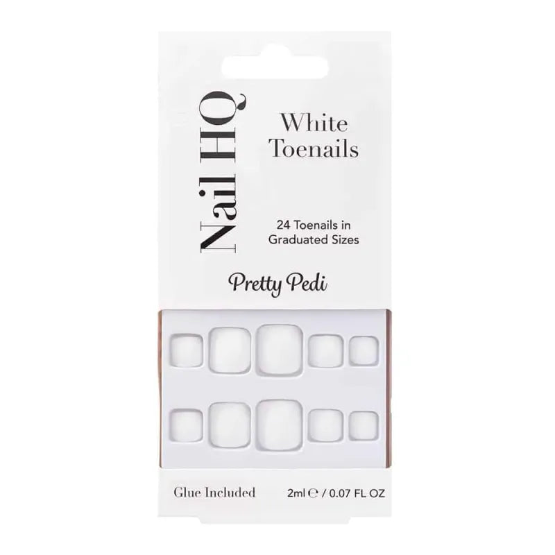 Nail Hq White False Toenails 80 45 420 (Pack of 6)