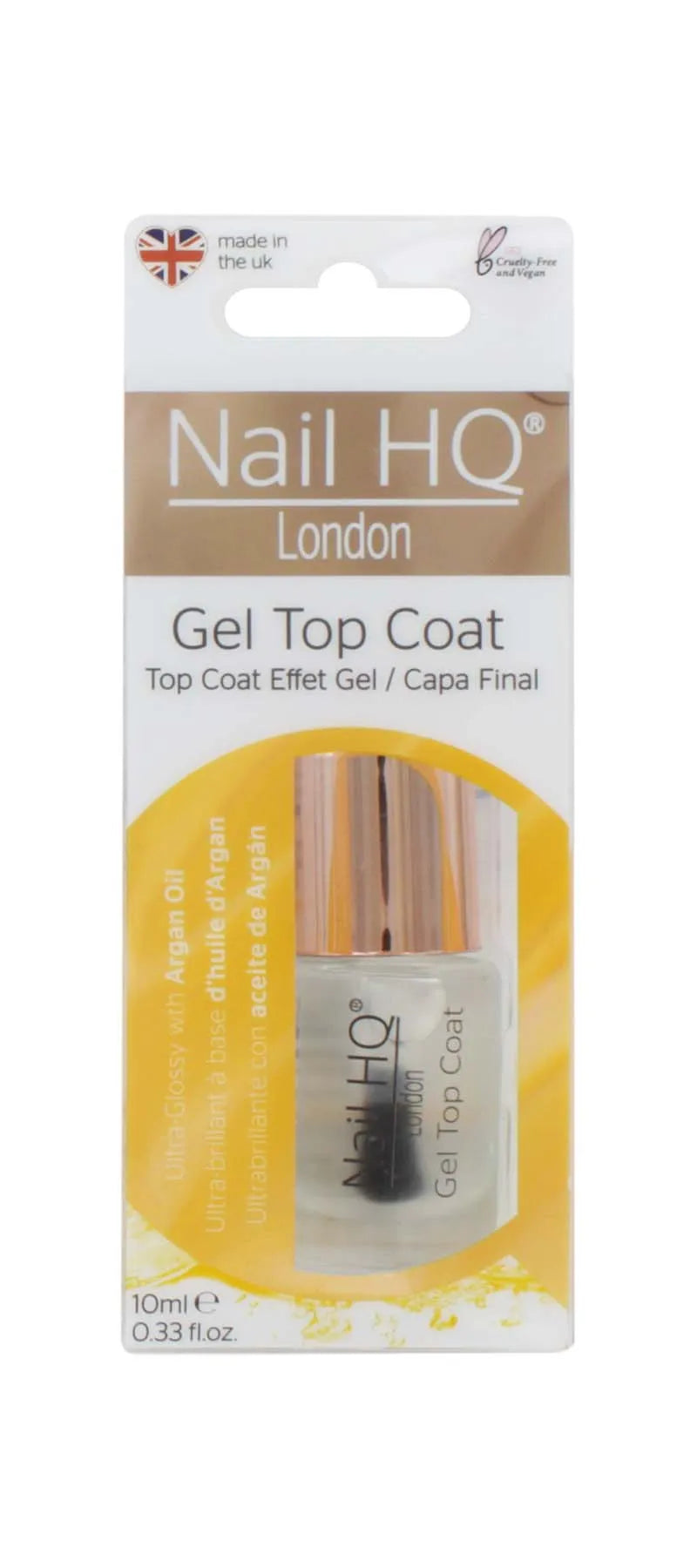 Nail Hq Gel Top Coat 10ML 80 45 200 (Pack of 6)