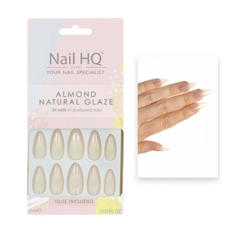 Nail Hq False Nails Almond Natural Glaze 80 45 355 (Pack of 6)