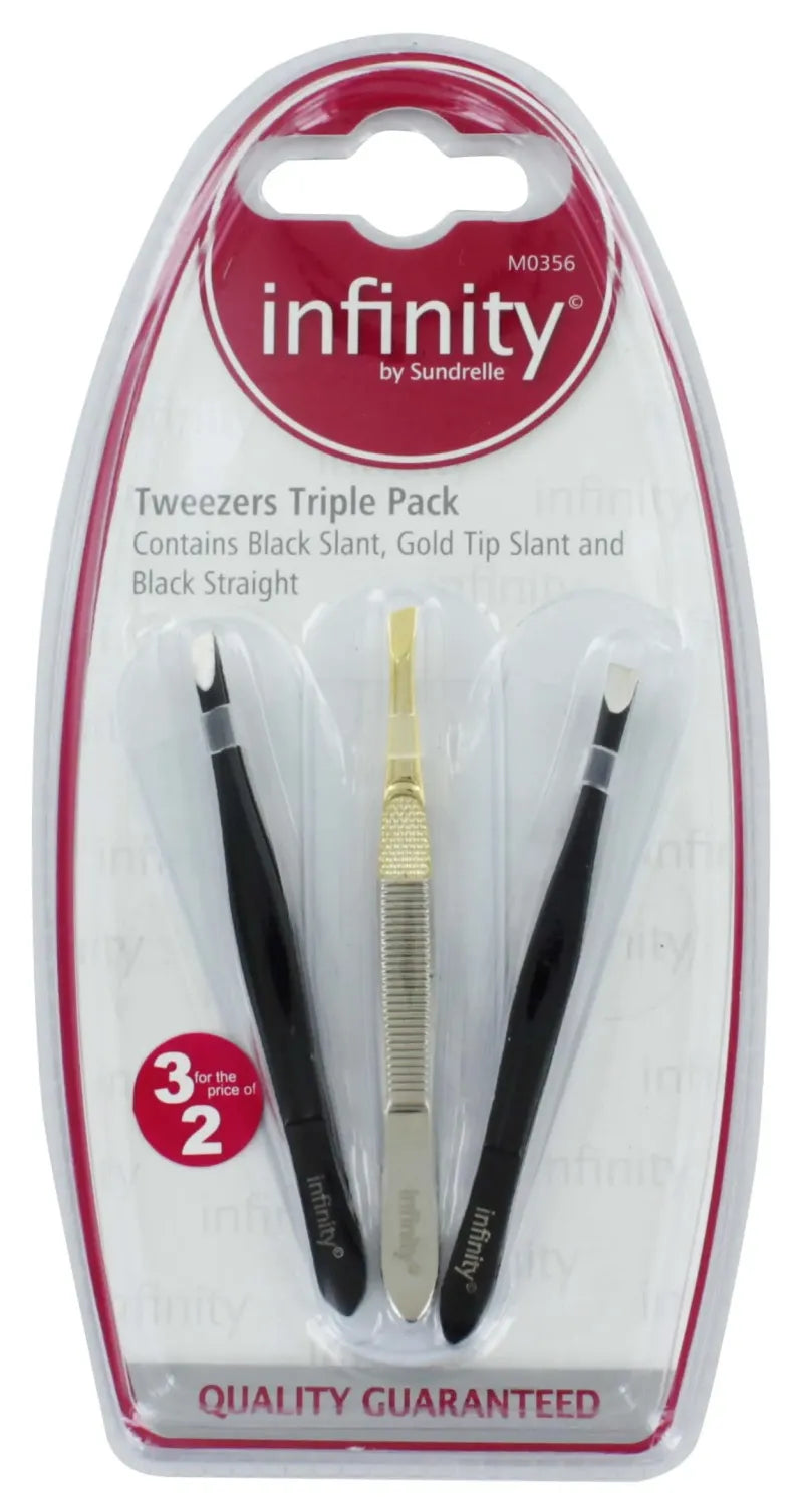 Infinity 3 Pack Tweezers (Pack of 6)