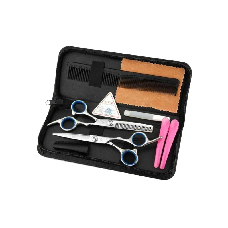 Hair Scissors Set Black Wallet (Pack of 6)