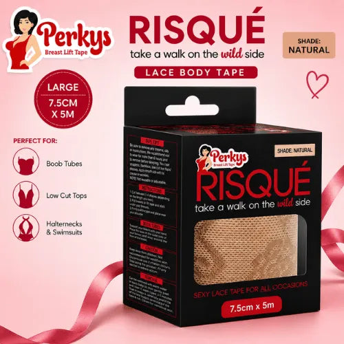 Perkys Risque Lace Body Tape Large Natural 7.5cm x 5m – lingerie accessory