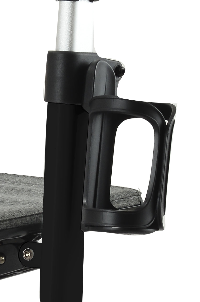 RANGER Aluminium Rollator with 12-Inch Pneumatic Wheels for Outdoor Use Black (Ireland)