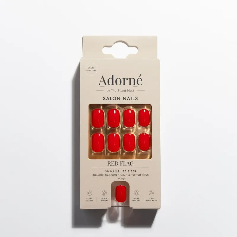 Adorne by Tbn Red Flag False Nails – nails