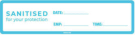 Sanitised Label Strip Blue 38mmx152mm – cleaning & hygiene supplies