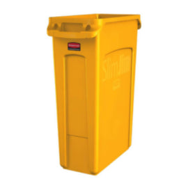 Rubbermaid Slim Jim Bin with Venting Channels Yellow 87Ltr – cleaning & hygiene supplies