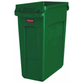 Rubbermaid Slim Jim Bin with Venting Channels Green 60Ltr – cleaning & hygiene supplies