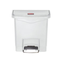 Rubbermaid Slim Jim Step-On Pedal Bin White 15Ltr – waste bins & containers