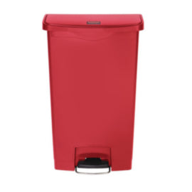 Rubbermaid Slim Jim Step-On Pedal Bin Red 68Ltr – waste bins & containers