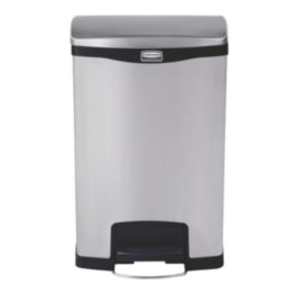 Rubbermaid Slim Jim Step-On Pedal Bin Stainless Steel 50Ltr – waste bins & containers