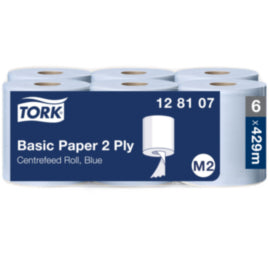 Tork Blue Basic Paper Centrefeed Roll 2 Ply M2 – hand towels & centrefeed rolls