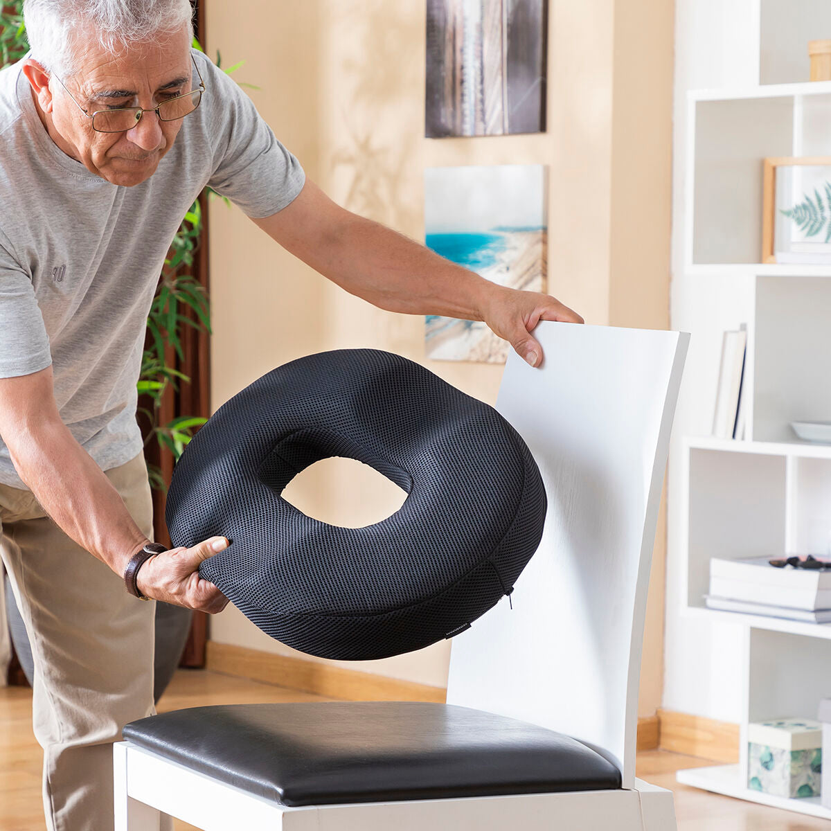Ergonomic Gel & Bamboo Charcoal Seat Cushion – Comfort & Pressure Relief for Seniors | Removable Washable Cover
