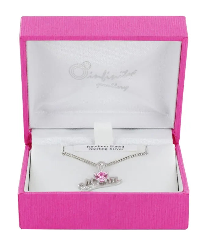 Silver Rp Mum Heart Pendant Boxed (Pack of 6)
