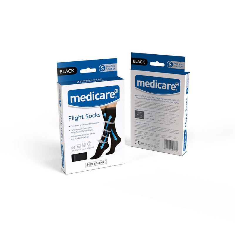Medicare flight socks black medium size 6-9 graduated compression – DVT prevention travel socks