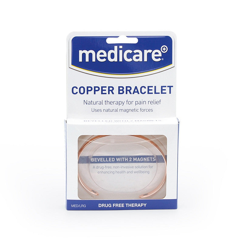 Copper Bangle with 2 Magnets - Bevelled - Medium/large