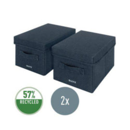 Leitz Fabric Box WithLid Twinpack Sml Grey – cleaning & hygiene supplies