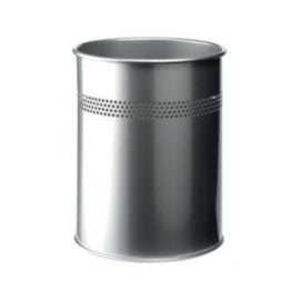 Durable Metal Waste Bin 15 Litre Silver – waste bins & containers