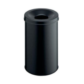 Durable Metal Waste Bin with Fire Extinguishing Lid 30 Litre Black – waste bins & containers