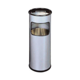Durable Waste Bin 17 Litre Round With Ashtray Silver – waste bins & containers