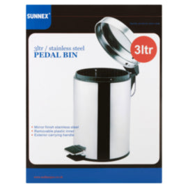 Pedal Bin Stainless Steel 3L – waste bins & containers