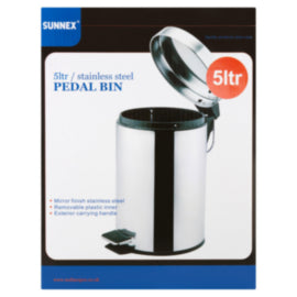 Pedal Bin Stainless Steel 5L – waste bins & containers