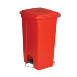 Probbax Rectangular Pedal Polypropylene Red Bin 90L – cleaning & hygiene supplies